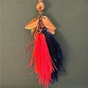 Lilly Pulitzer Pink and Navy Tassel Necklace